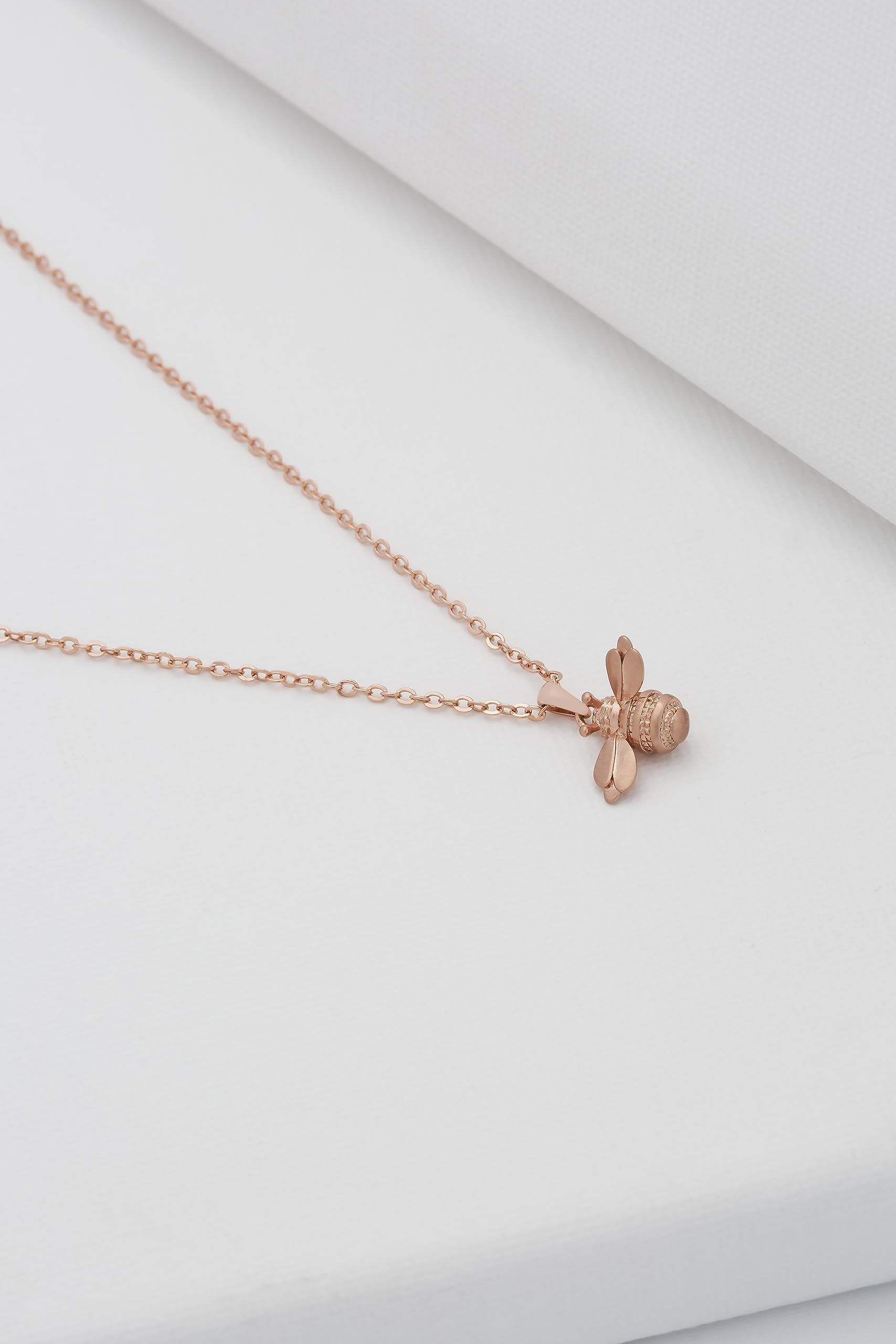 Ted Baker Bellema Bumble Bee Pendant Necklace for Women - Rose Gold Jewelry, Elegant Bee Charm Necklace for Everyday Wear, Gift for Her, Birthday, Anniversary, Valentine's Day