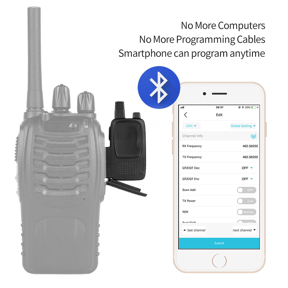 Baofeng 888S Wireless Bluetooth Programming Adapter - AS001 Bluetooth Dongle for Easy Radio Programming | Perfect for HAM Radio Enthusiasts & Emergency Communication