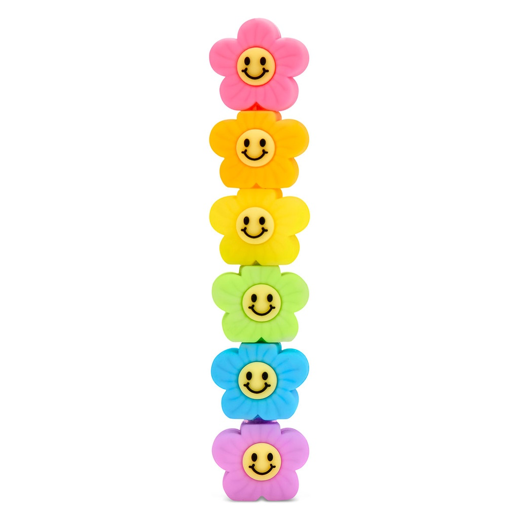 Iscream Smile Flower Stackable Marker Set - Vibrant Colors for DIY Crafts, Scrapbooking & Home Decor - Perfect for Artists, Teachers & Kids