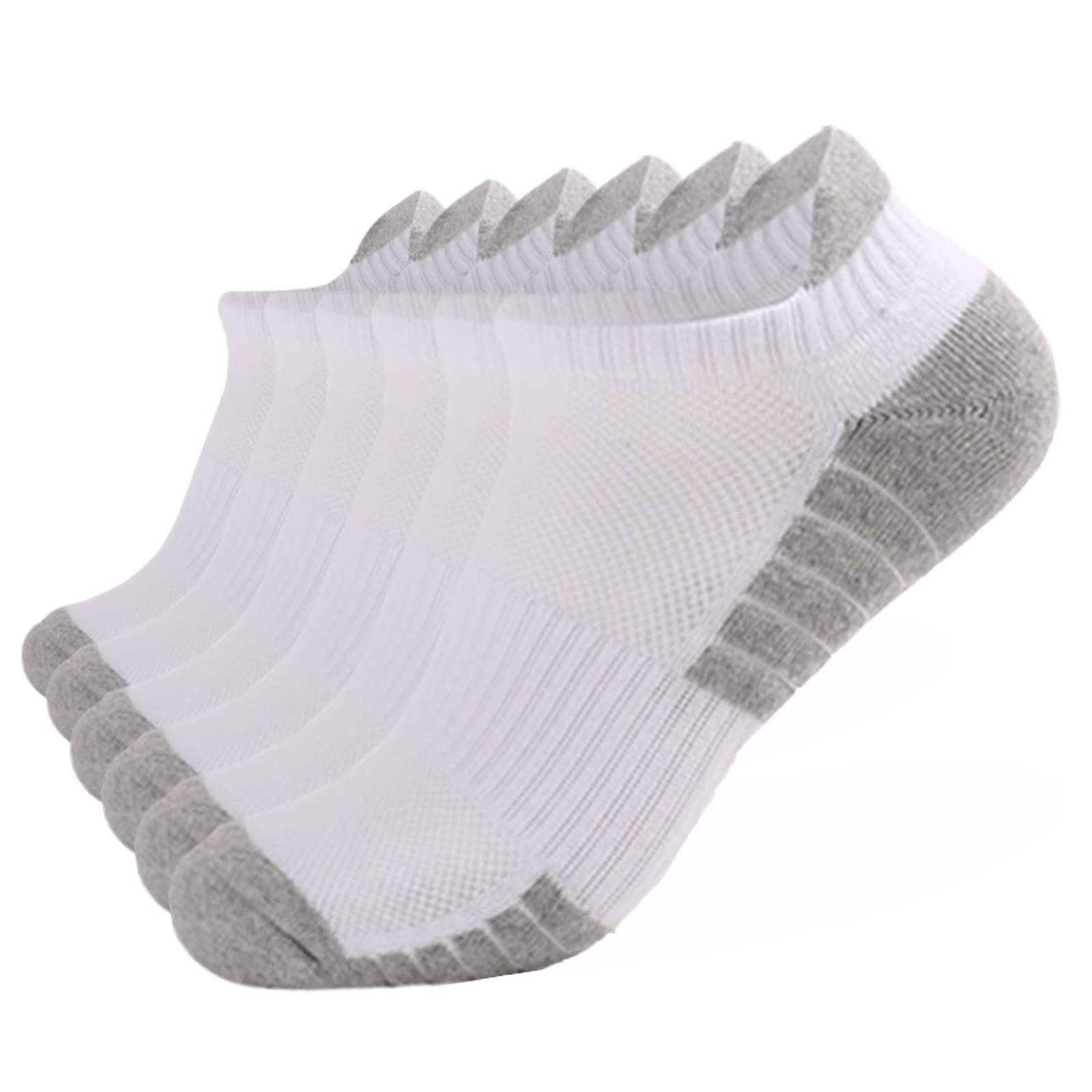 6 Pairs Breathable Low Cut Sports Socks for Men & Women - Athletic Compression No Show Socks with Non-Slip Cushion - Perfect for Running, Gym, Yoga & Everyday Wear