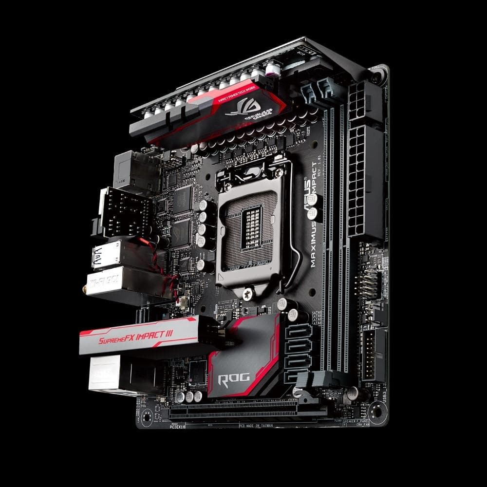 ASUS MAXIMUS VIII IMPACT Z170 Mini ITX Gaming Motherboard - LGA 1151 Socket, DDR4, M.2 Support - Perfect for Compact Gaming PC Builds & High-Performance Systems