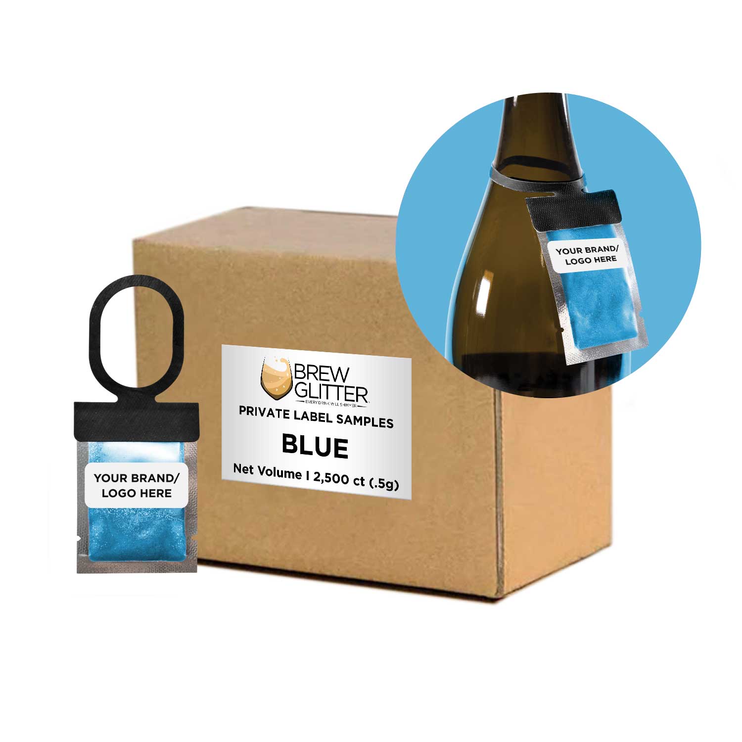 Blue Brew Glitter® Necker Scarf - Premium Private Label Fashion Accessory for Women & Men - Perfect for Parties, Festivals, and Everyday Style