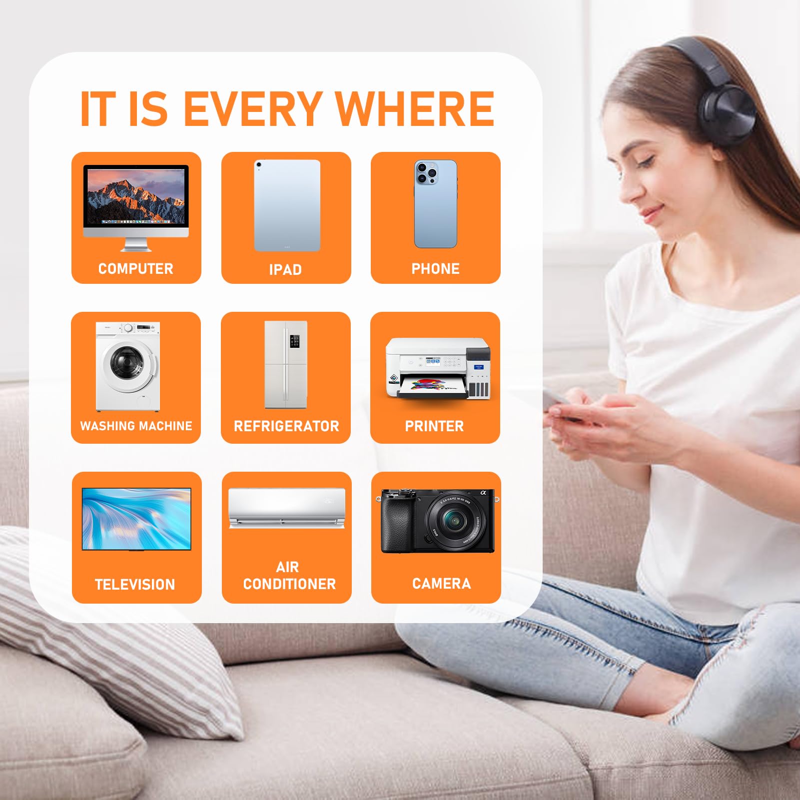 6-Piece Universal Screen Protector Stickers for Smartphones, Tablets, Laptops, Computers, Radios, WiFi Routers & TVs - Scratch-Resistant Protection for All Electronic Devices - Perfect for Home, Office and Travel Use