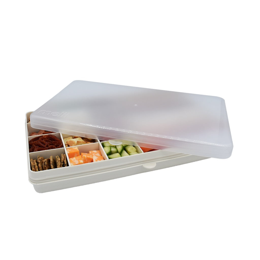 Melii Luxe Snackle Box XL - Premium Large Snack Storage Container in Elegant Ivory | Perfect for Parties, Picnics, Office Snacks & Home Organization