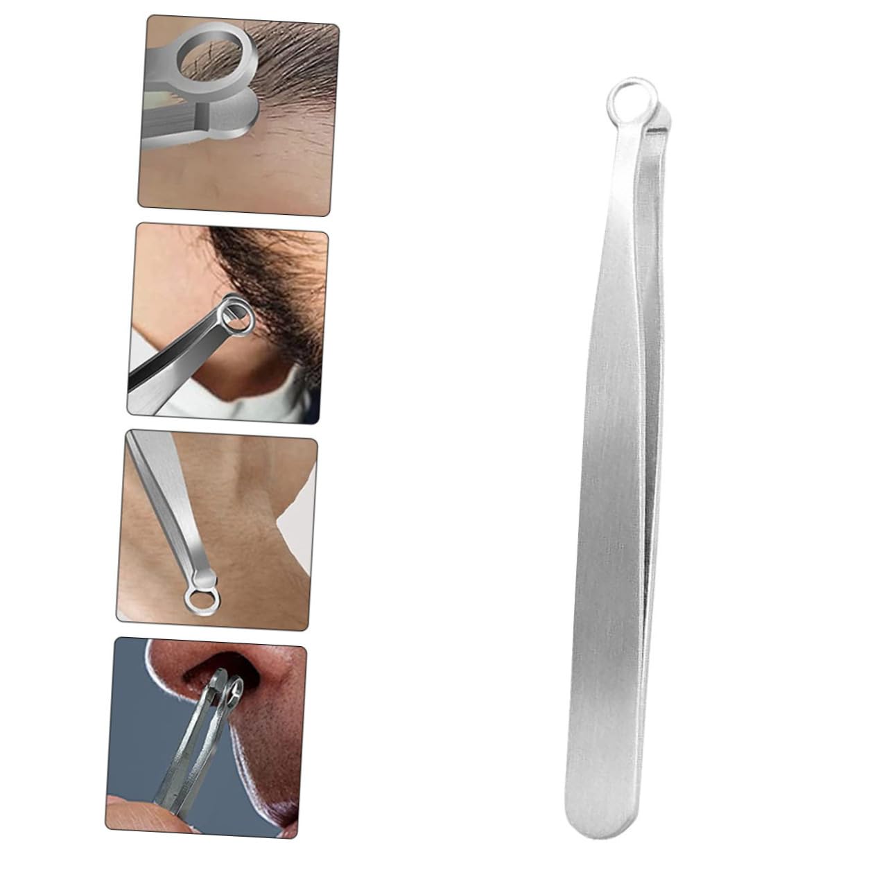2pcs Stainless Steel Tweezers Set - Facial Hair Scissors, Nose Hair Trimmer & Eyebrow Tweezers for Precise Grooming - Perfect for Eyebrow Shaping, Nose Hair Removal & Facial Hair Trimming at Home or Salon
