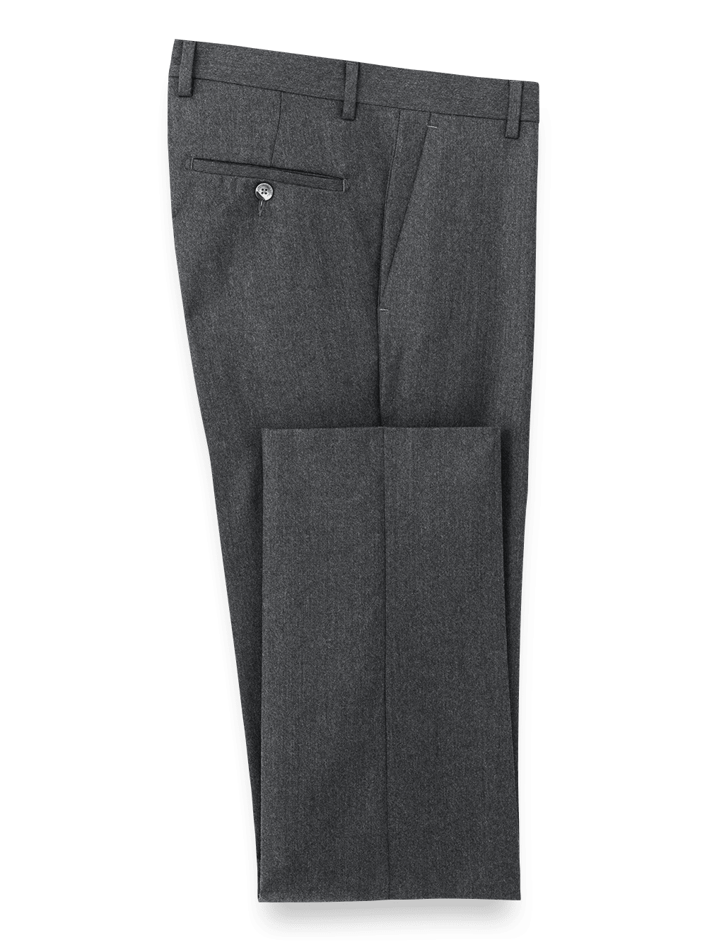 Premium Wool Flannel Flat Front Dress Pants for Men - Charcoal Gray - Comfortable & Stylish for Office, Business Casual & Winter Wear