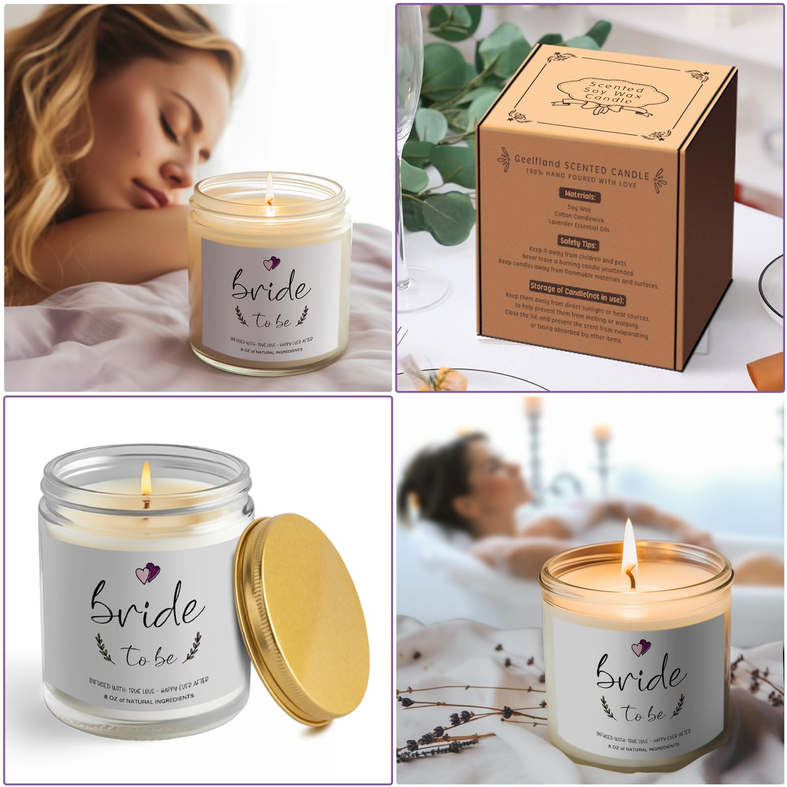 Elegant Bridal Shower Gifts for Bride to Be - Romantic Scented Candle for Engagement & Bachelorette Parties - Perfect for Wedding Showers, Bridal Luncheons & Newlywed Home Decor