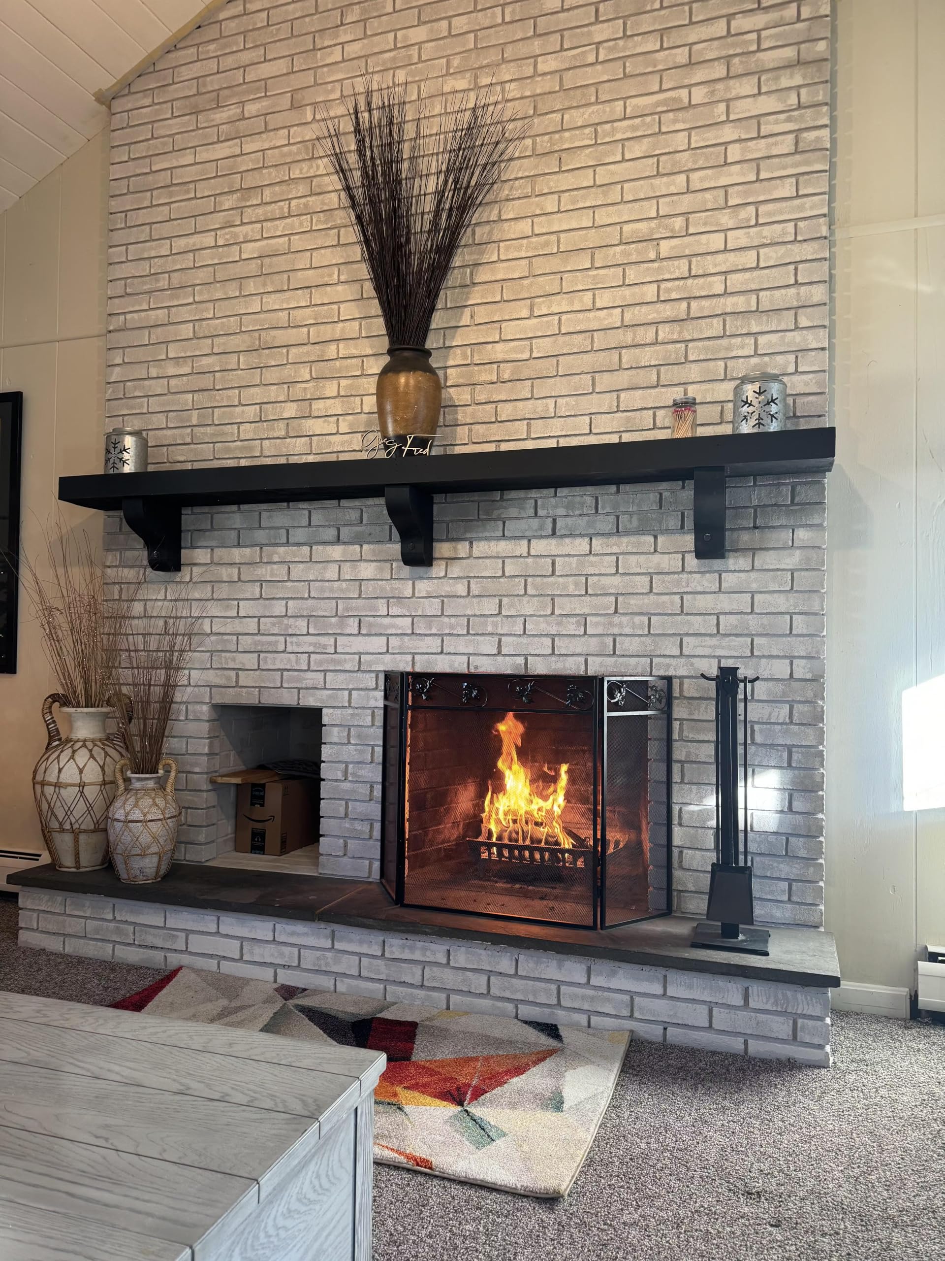 Stone Fireplace Paint Kit (Misty Harbor) - All-in-One Fireplace Renovation Solution for Stunning Makeovers | Heat-Resistant, Durable Finish | Perfect for Living Rooms, Bedrooms & Outdoor Fireplace Upgrades