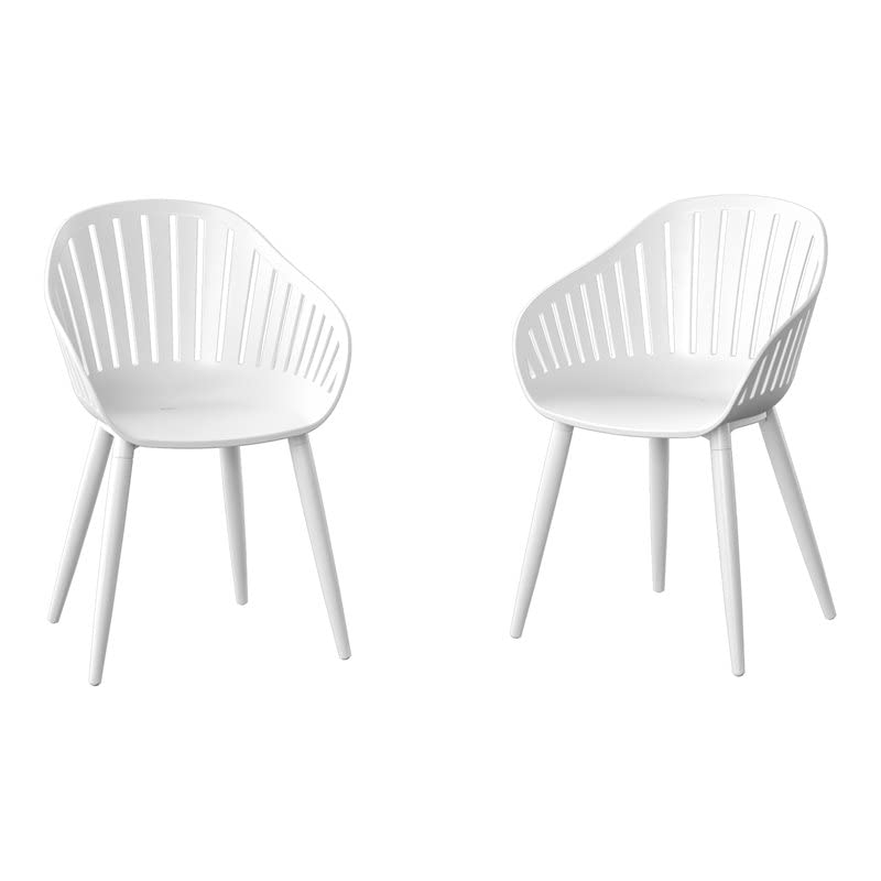 Premium White Aluminum Patio Chairs Set of 2 - Lightweight & Weather-Resistant Outdoor Furniture for Garden, Poolside, Deck, and Backyard Relaxation