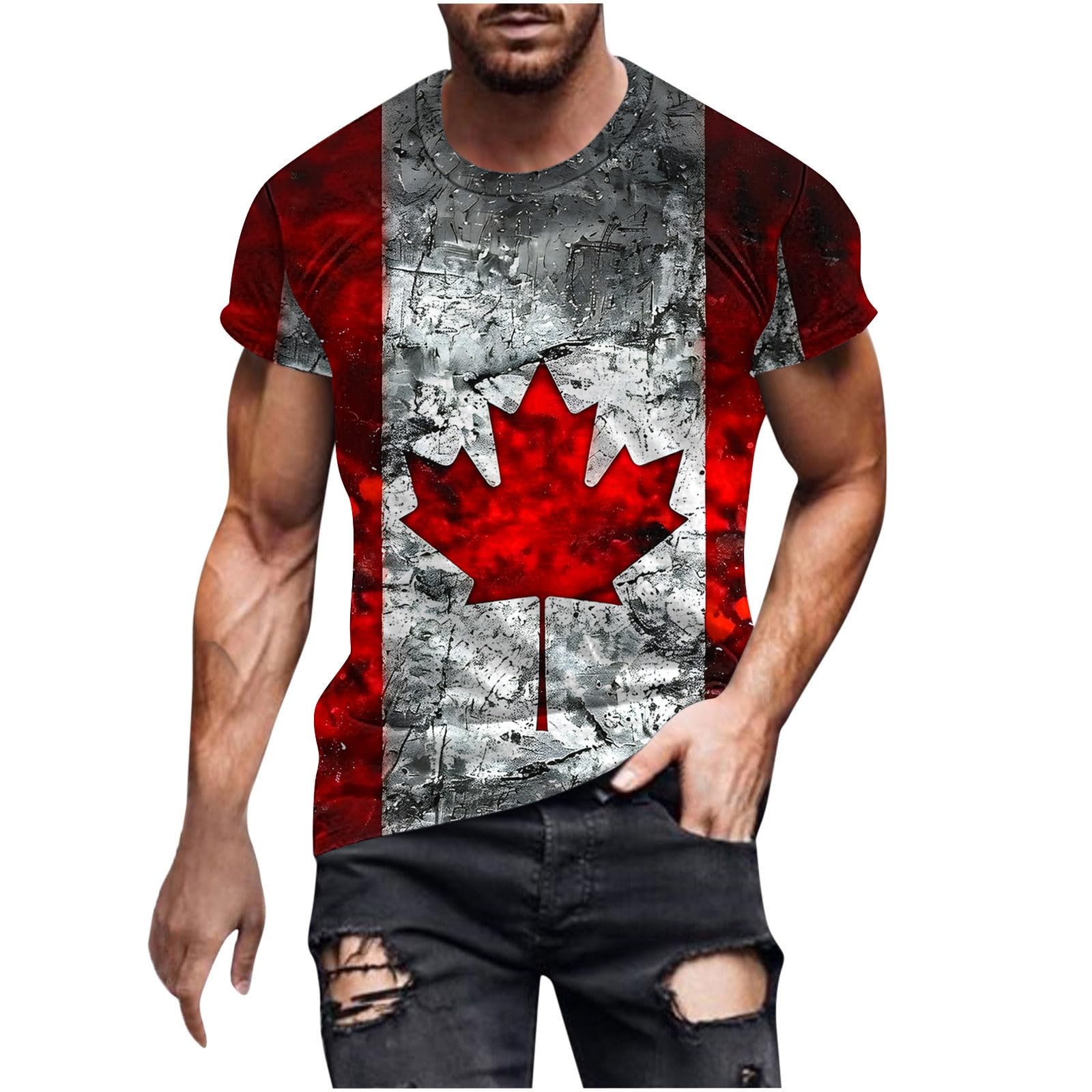 2024 Men's Independence Day Graphic T-Shirts - Patriotic American Flag Print, Casual Short Sleeve Round Neck Tees for 4th of July Celebrations, BBQ Parties & Summer Outfits
