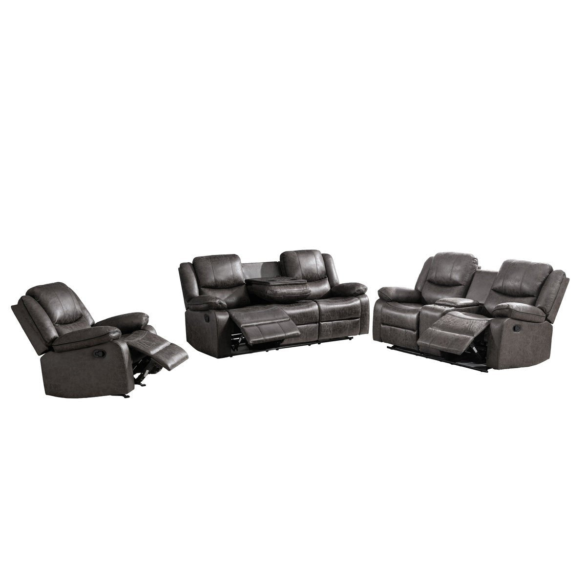 Everett Reclining Glider Loveseat with Center Console - Comfortable Power Swivel Rocker Chair for Living Room, Nursery & Home Theater - Perfect for Nursing Mothers & Relaxing