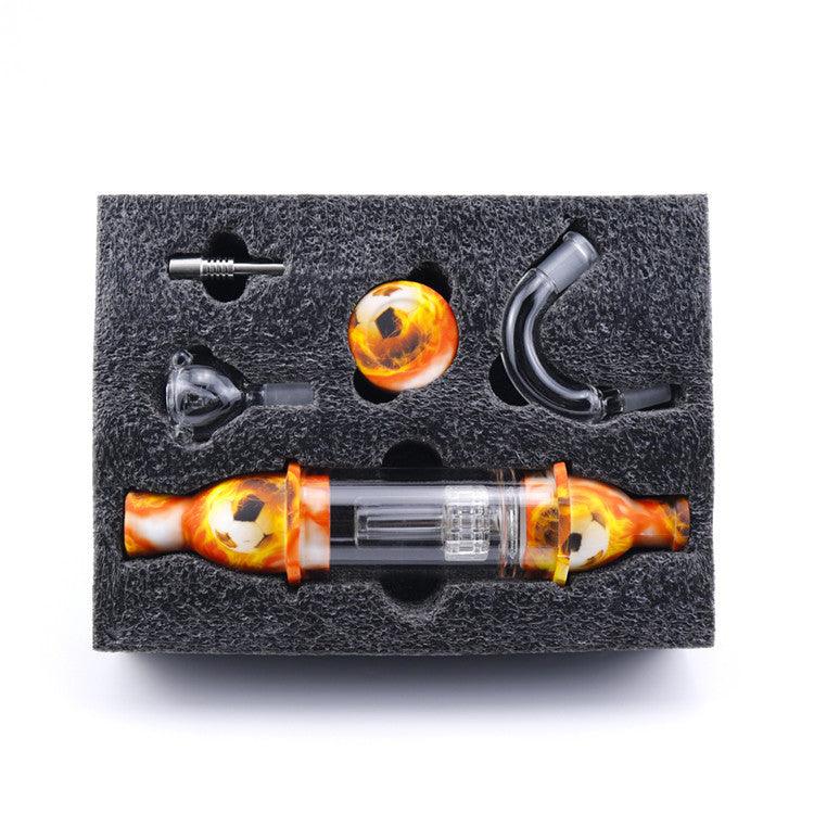 5 in 1 Multifunctional Glass Silicone Tube Pipe with Titanium Nails - Top Tower Smoke Accessory for Dabbing | Portable & Lightweight Design for Travel & Home Use