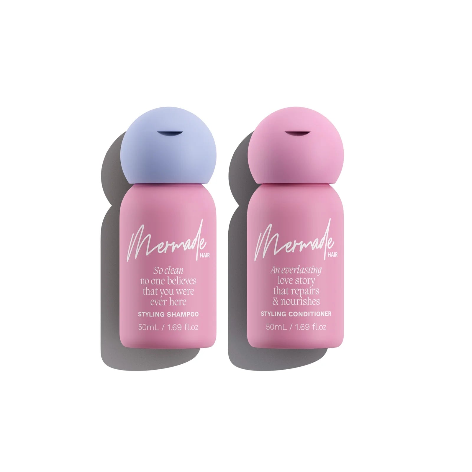 Mermade Mini Styling Shampoo & Conditioner Set for Travel - Sulfate Free Hair Care Kit with Argan Oil, Perfect for Gym, Vacation & On-the-Go Use