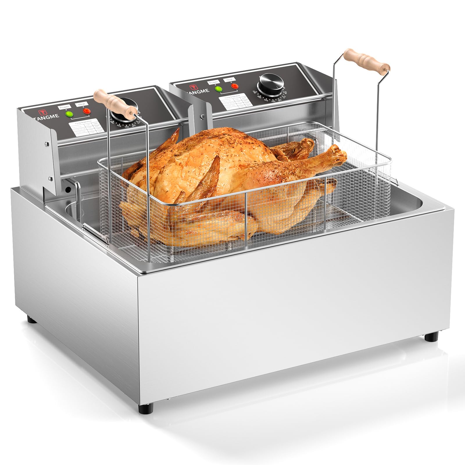 Upgraded 31.7Qt Commercial Deep Fryer - Triple Basket Electric Countertop Fryer for Whole Fish or Turkey with Temperature Limiter | UL Certified | Perfect for Restaurants, Catering & Outdoor Cooking