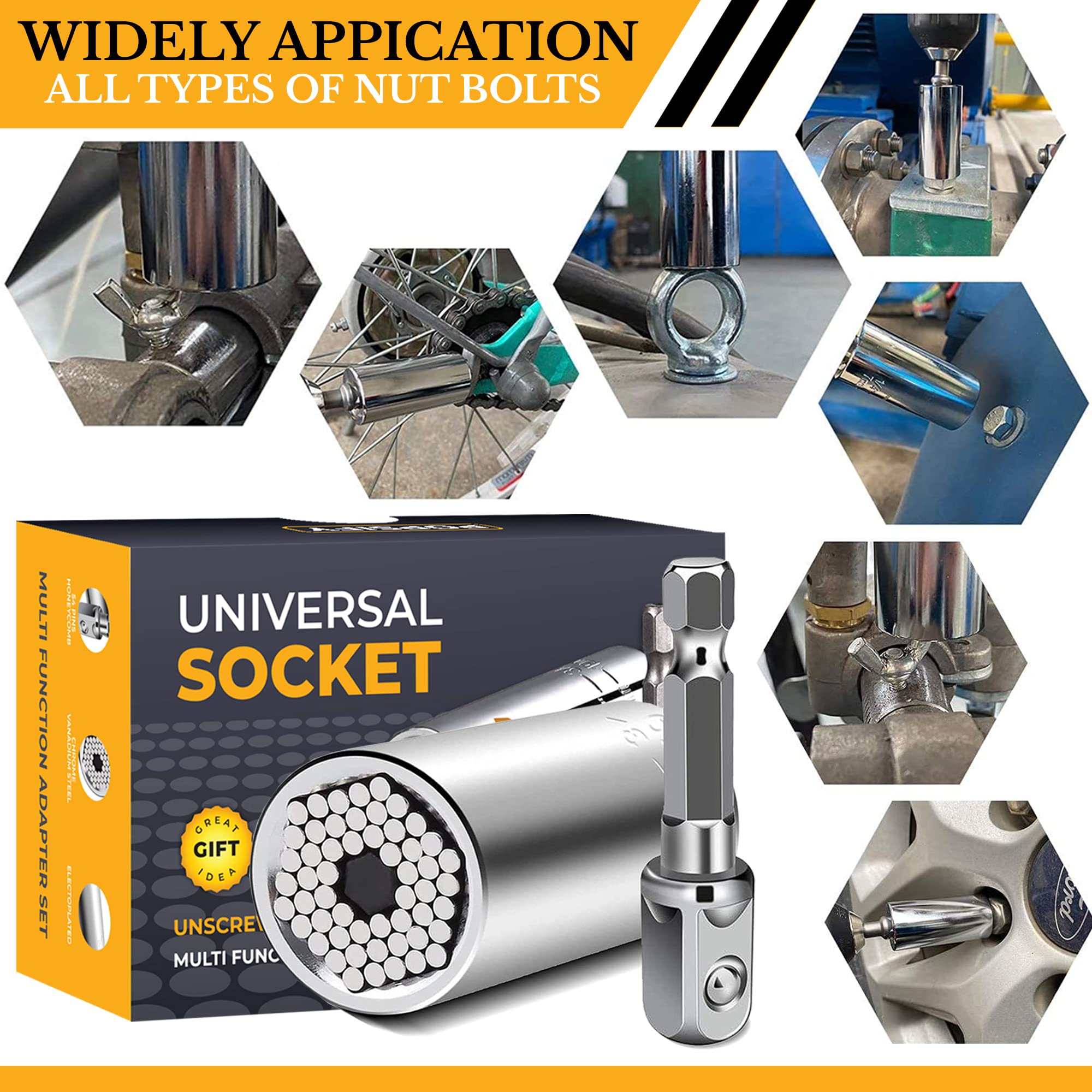 Universal Socket Tool Set - Practical Gifts for Men, Dad, Boyfriend & Husband | Stocking Stuffers for Adults | Unique Christmas & White Elephant Gifts for Tool Lovers | Perfect for DIY Projects, Home Repairs & Car Maintenance