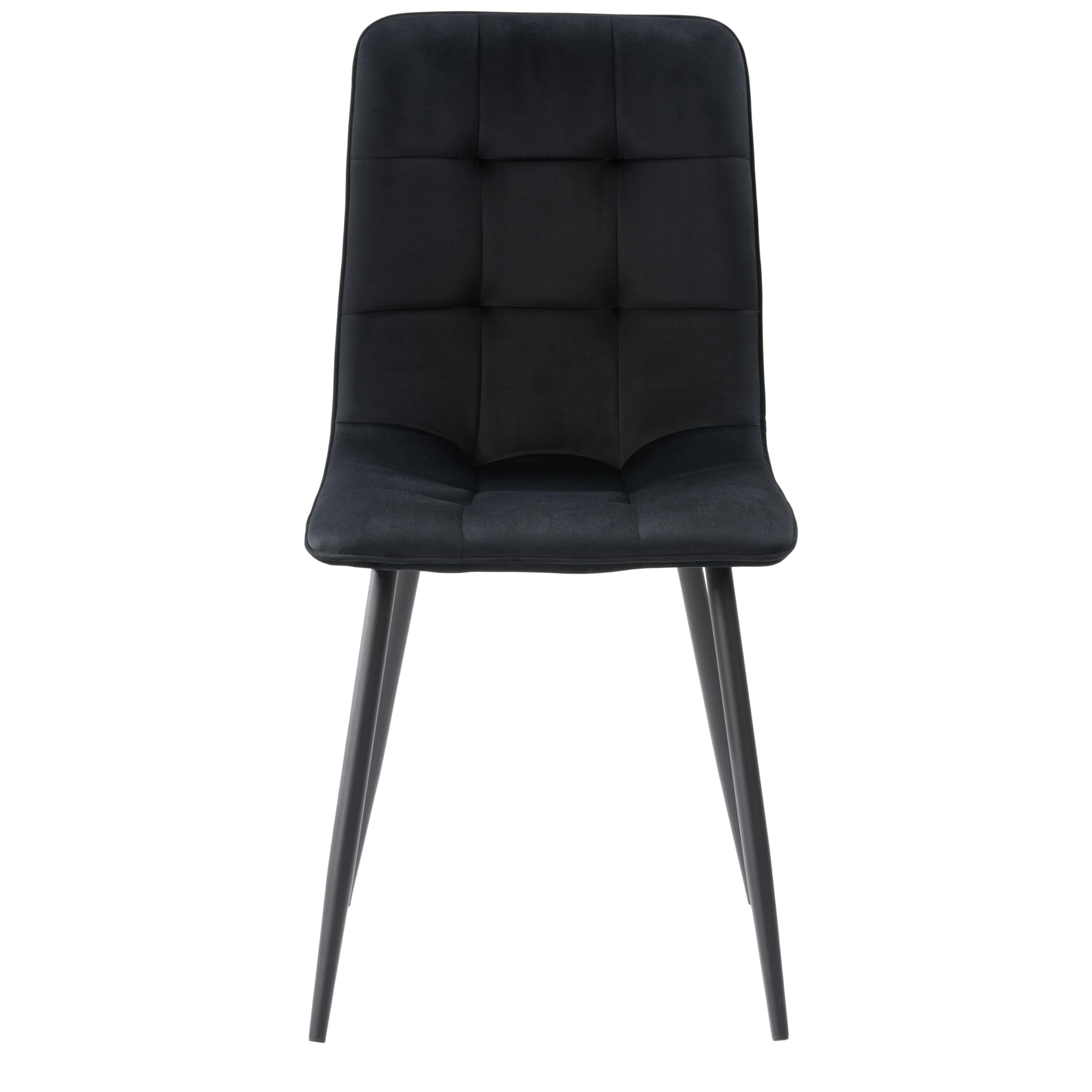 CorLiving Nash Black Velvet Upholstered Dining Chairs with Sturdy Metal Legs - Set of 2 Modern Kitchen Chairs for Dining Room, Restaurant & Home Decor