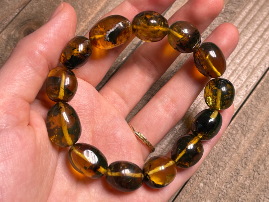 Authentic Mexican Amber Crystal Beaded Bracelet - Handmade Healing Jewelry with Natural Stones for Women | Perfect for Meditation, Yoga & Spiritual Wellness