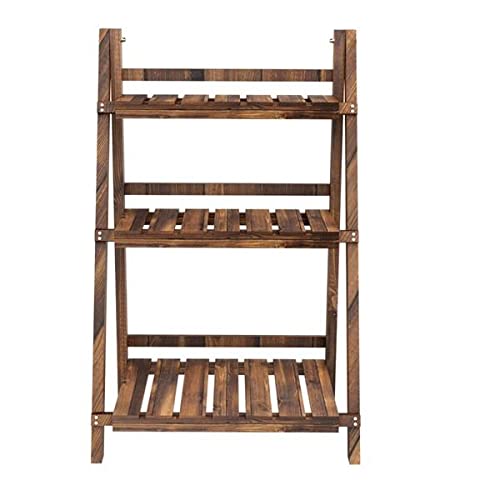 3-Tier Folding Plant Stand & Flower Display Rack - Indoor/Outdoor Decorative Ladder Shelf for Books, Plants & Home Decor | Perfect for Living Room, Patio & Garden Organization