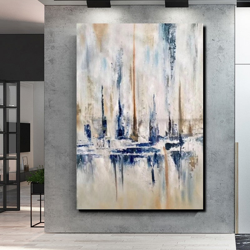 Abstract Sail Boat Painting - Large Modern Acrylic Canvas Wall Art for Living Room, Contemporary Home Decor | Perfect for Coastal, Nautical & Beach House Decor