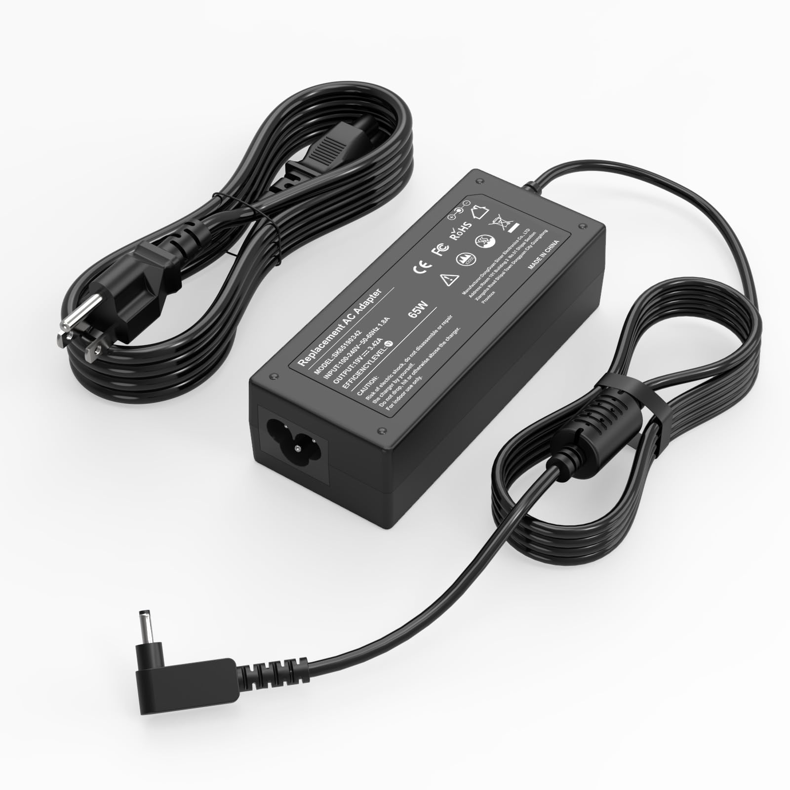 65W AC Adapter for Acer Chromebook 15 14 13 11 R11 N15Q8 N15Q9 N15Q10 CB3 CB5 C720 C720p C738T C731 C740 & Acer Aspire 5 3 1 Swift Spin 1 3 5 - Replacement Laptop Charger Power Cord - Perfect for Home Office Travel Use