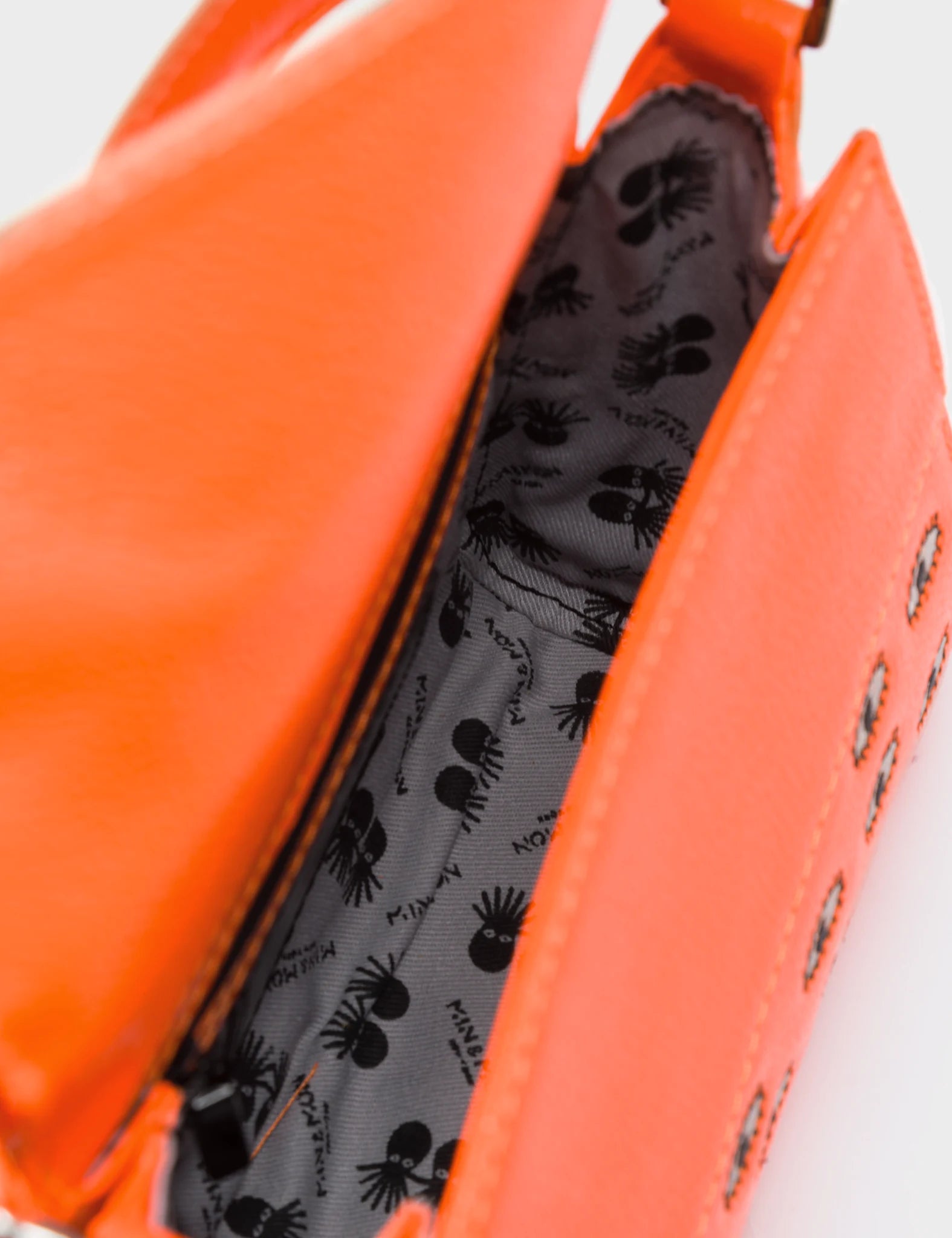 Anastasio Micro Crossbody Handbag - Neon Orange Genuine Leather with Eye Embroidery Design | Perfect for Women's Daily Use, Parties, and Travel Accessories