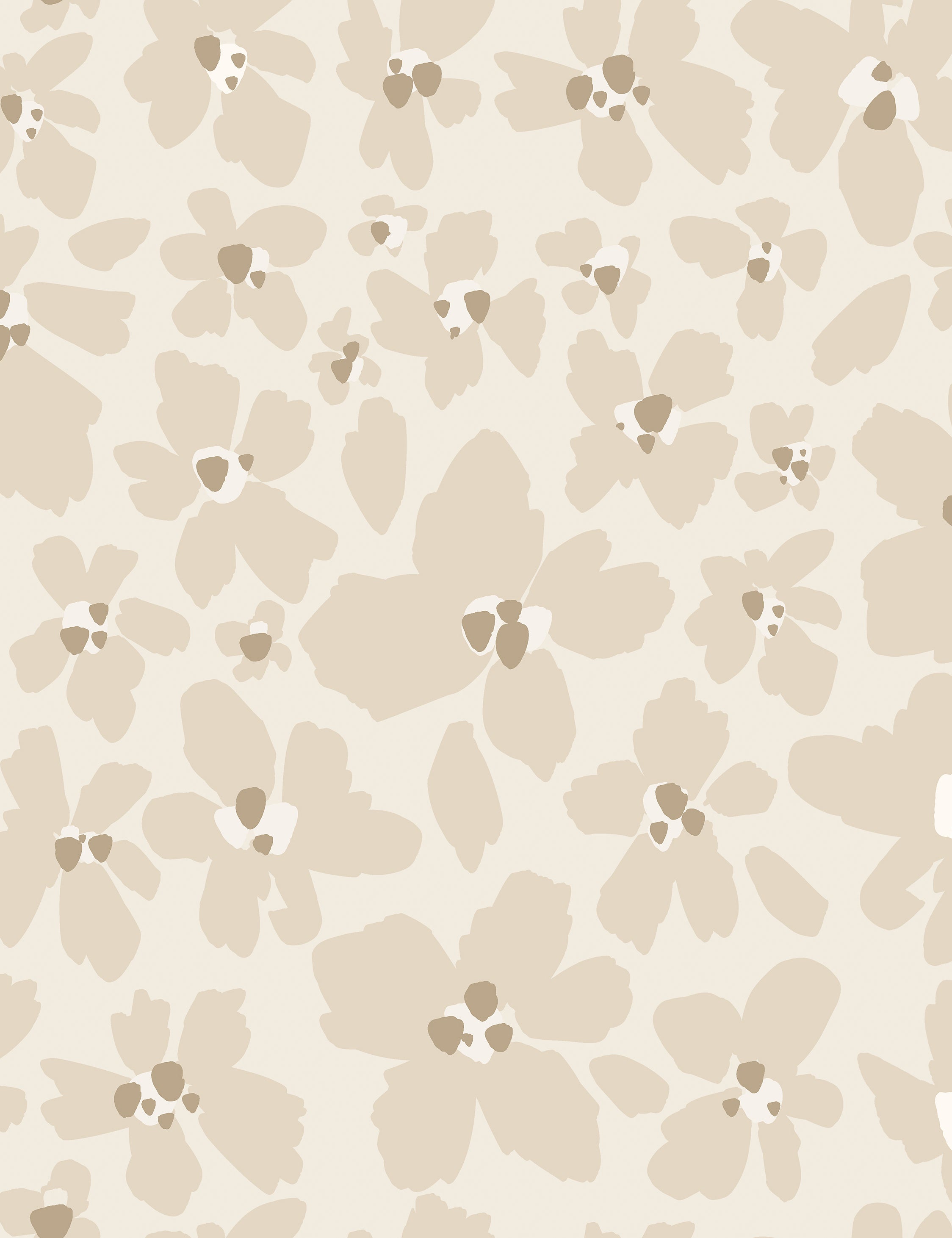 Andy's Flowers Wallpaper by Yuki Osada - Brown Peel and Stick Wallpaper Swatch | Perfect for Bedroom, Living Room & Nursery Decor