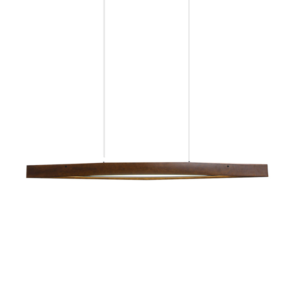 Horizon Linear Wood Pendant Light - Modern Scandinavian Style Hanging Lamp for Kitchen Island, Dining Room & Living Room Lighting