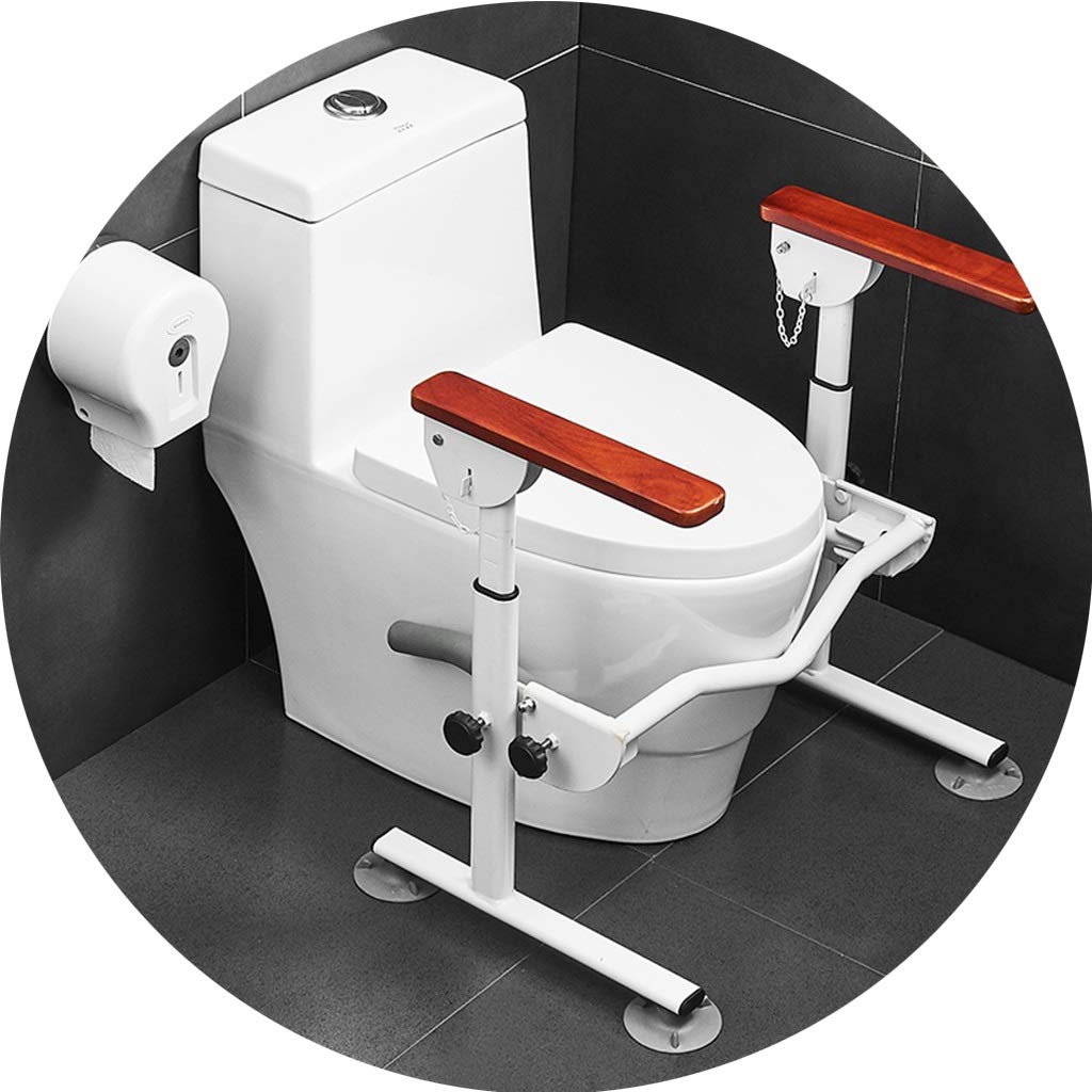 Wooden Bathroom Safety Grab Bar - Non-Slip Toilet Handrail for Elderly & Pregnant Women - ADA Compliant Accessible Support Rail (White, 55x64x42.5cm) - Perfect for Bathroom Safety & Mobility Assistance