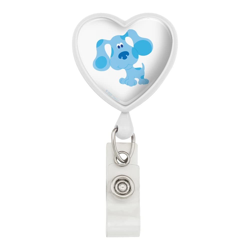 Blue's Clues Heart-Shaped Retractable Lanyard with ID Badge Holder - Perfect for Teachers, Nurses, and Office Workers