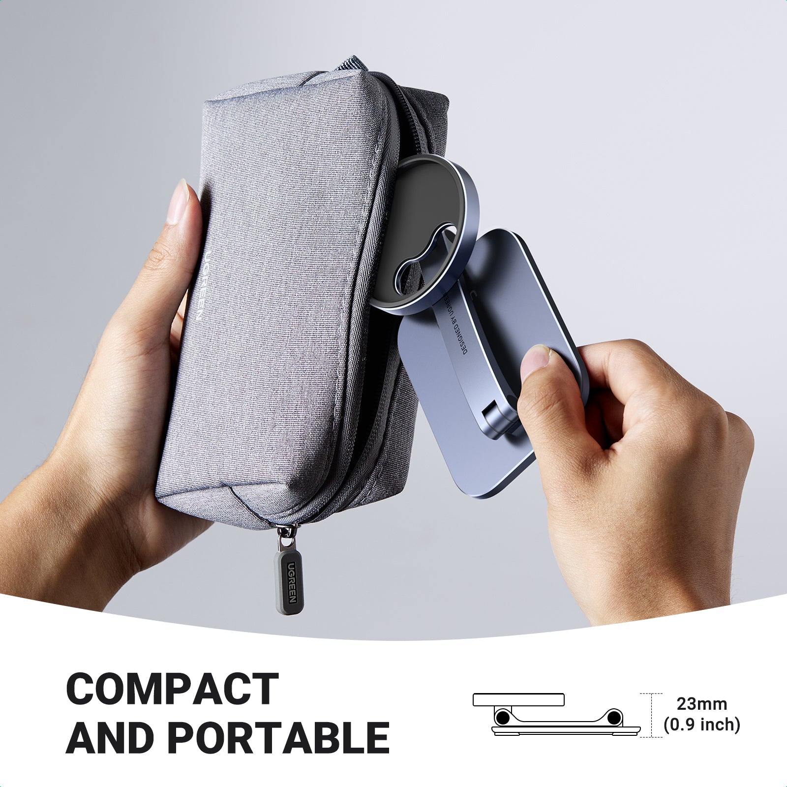 UGREEN MagSafe Foldable 3-in-1 Wireless Charging Stand for iPhone 15/14/13/12 - Portable Phone Holder with Fast Charging for Home, Office & Travel