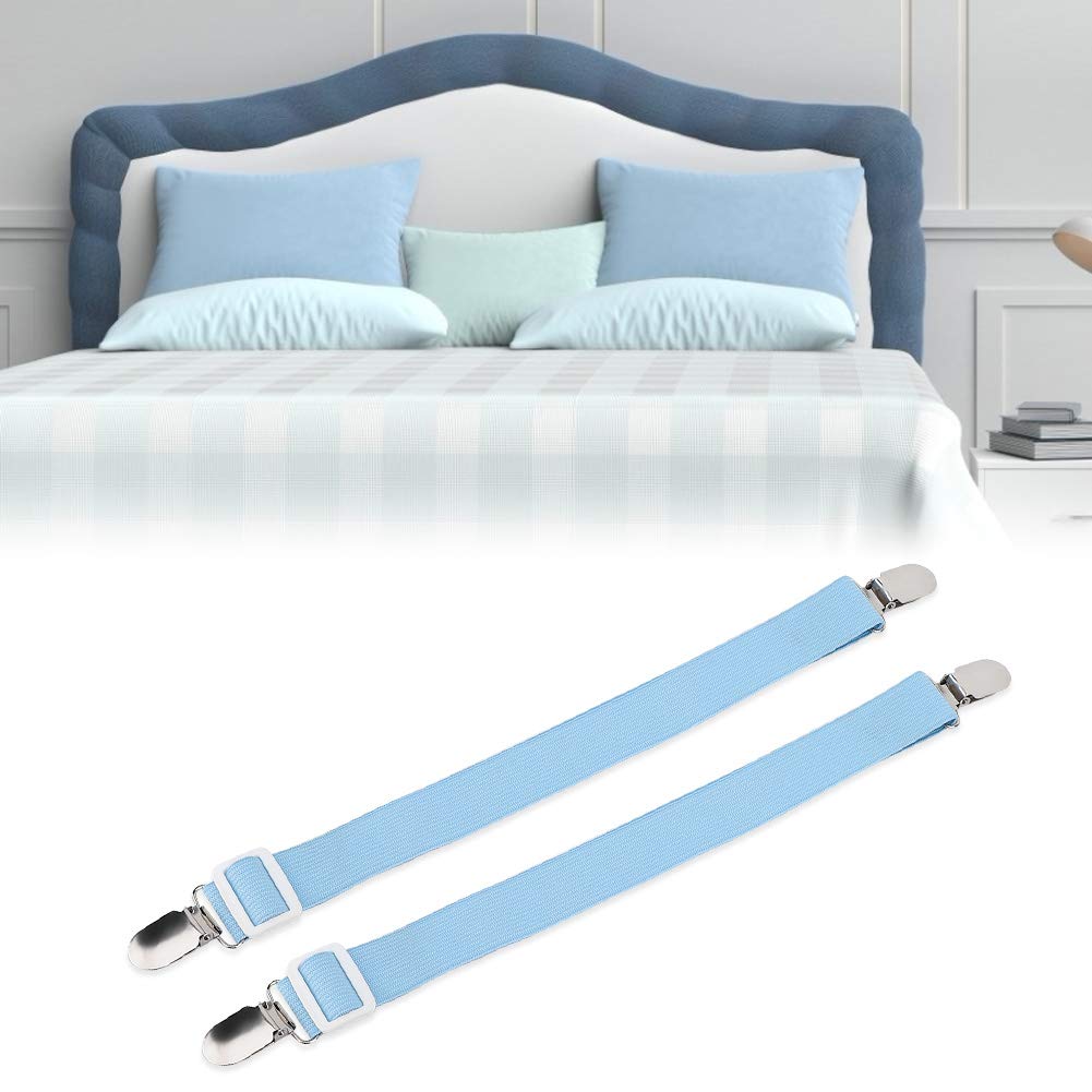 Non-Slip Bed Sheet Clips 2Pcs - Elastic Mattress Holder Straps 20.9x1 Inch - Secure Fitted Sheets for Home & Bedroom (Purple) - Perfect for Deep Pocket Mattresses & Adjustable Beds