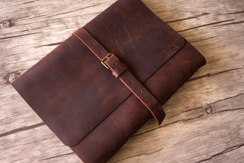 Handmade Leather Large Photo Album Scrapbook - Premium Wedding, Baby, Travel Memory Book for Cherished Moments