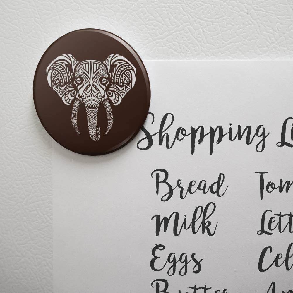 White African Elephant Tribal Fridge Magnet - Decorative Kitchen Refrigerator Locker Button - Perfect for Home Decor, Office, Dorm & Gift Giving