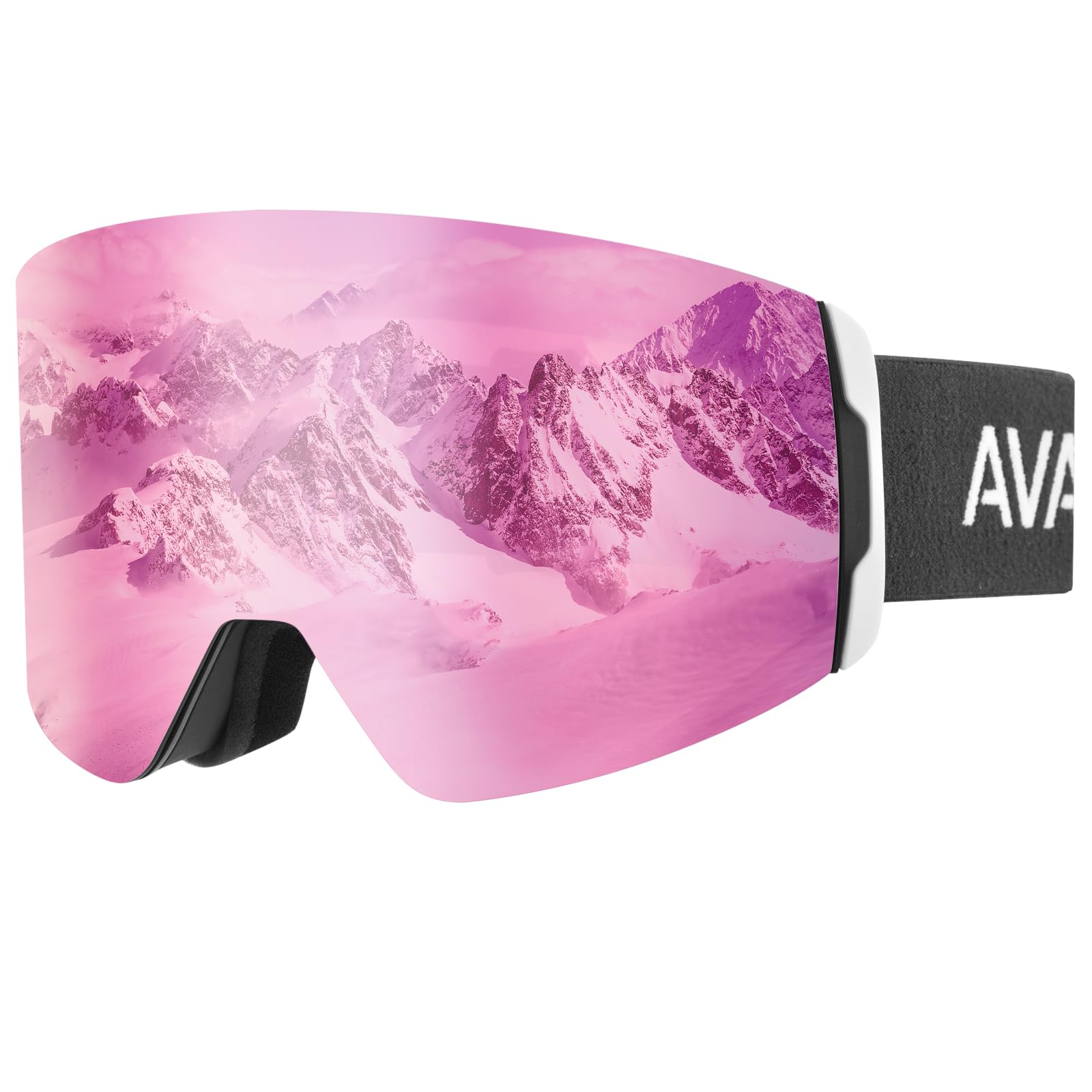 AVAWAY Anti-Fog Ski Goggles for Women & Men - OTG Compatible Snowboard Goggles with UV Protection for Winter Sports | Perfect for Skiing, Snowboarding & Outdoor Winter Activities