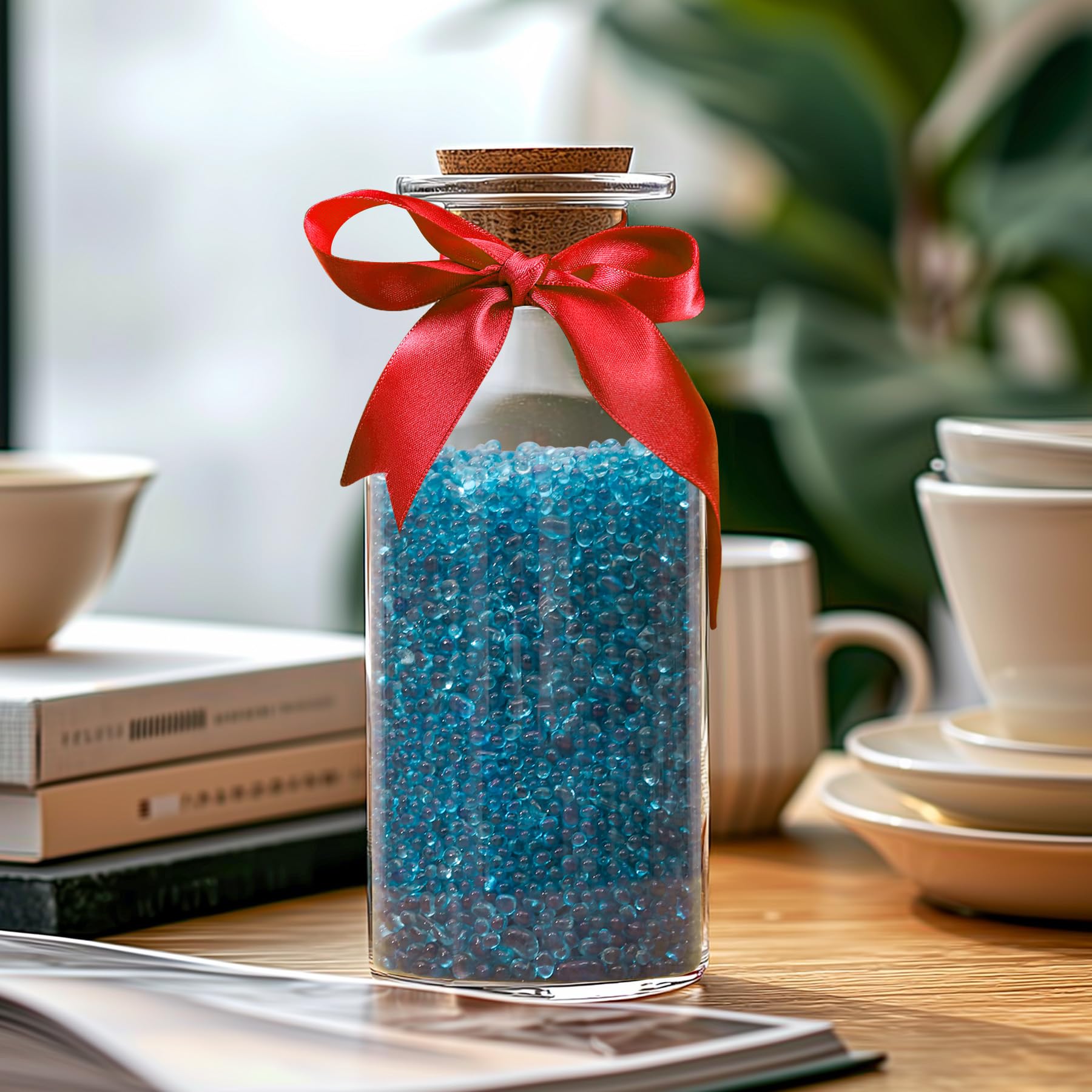 T4U 2 LB Blue Aquarium Gravel - Tumbled Small Rocks for Fish Tanks, Glass Beads for Vases & Terrariums, Decorative Pebbles for Succulent Plants | Perfect for Aquascaping, Home Decor, and DIY Craft Projects