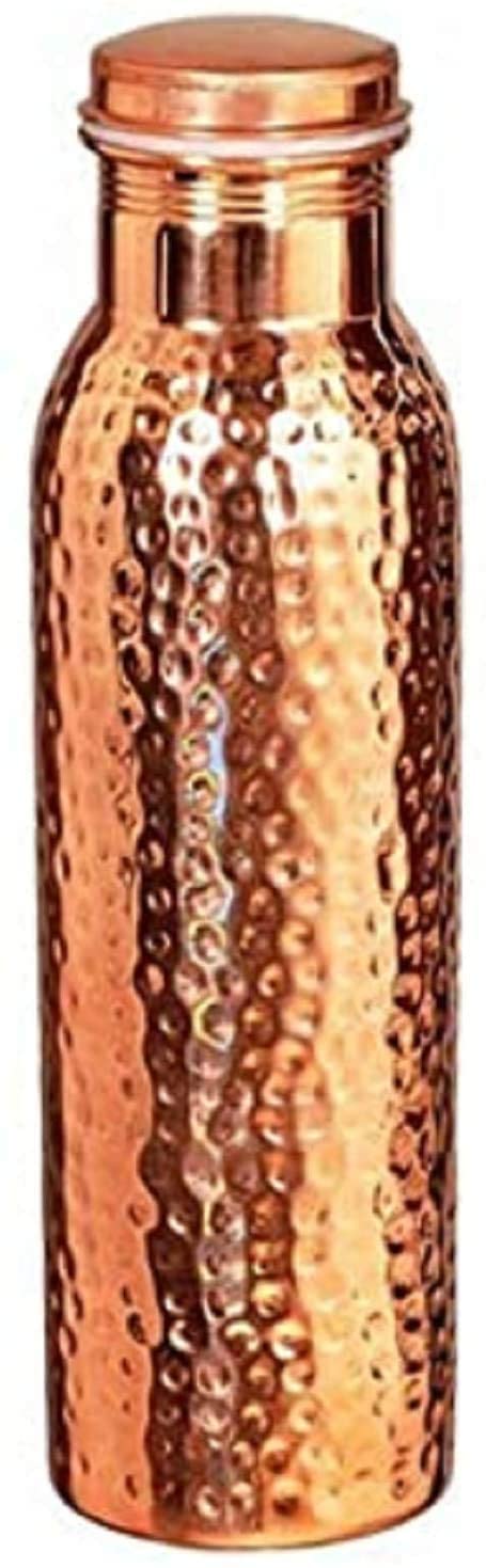 Pure Copper Water Bottle for Ayurvedic Health - Leak-Proof Design with Seal Cap, Seamless Joint-Free Construction | Perfect for Yoga, Meditation & Daily Hydration