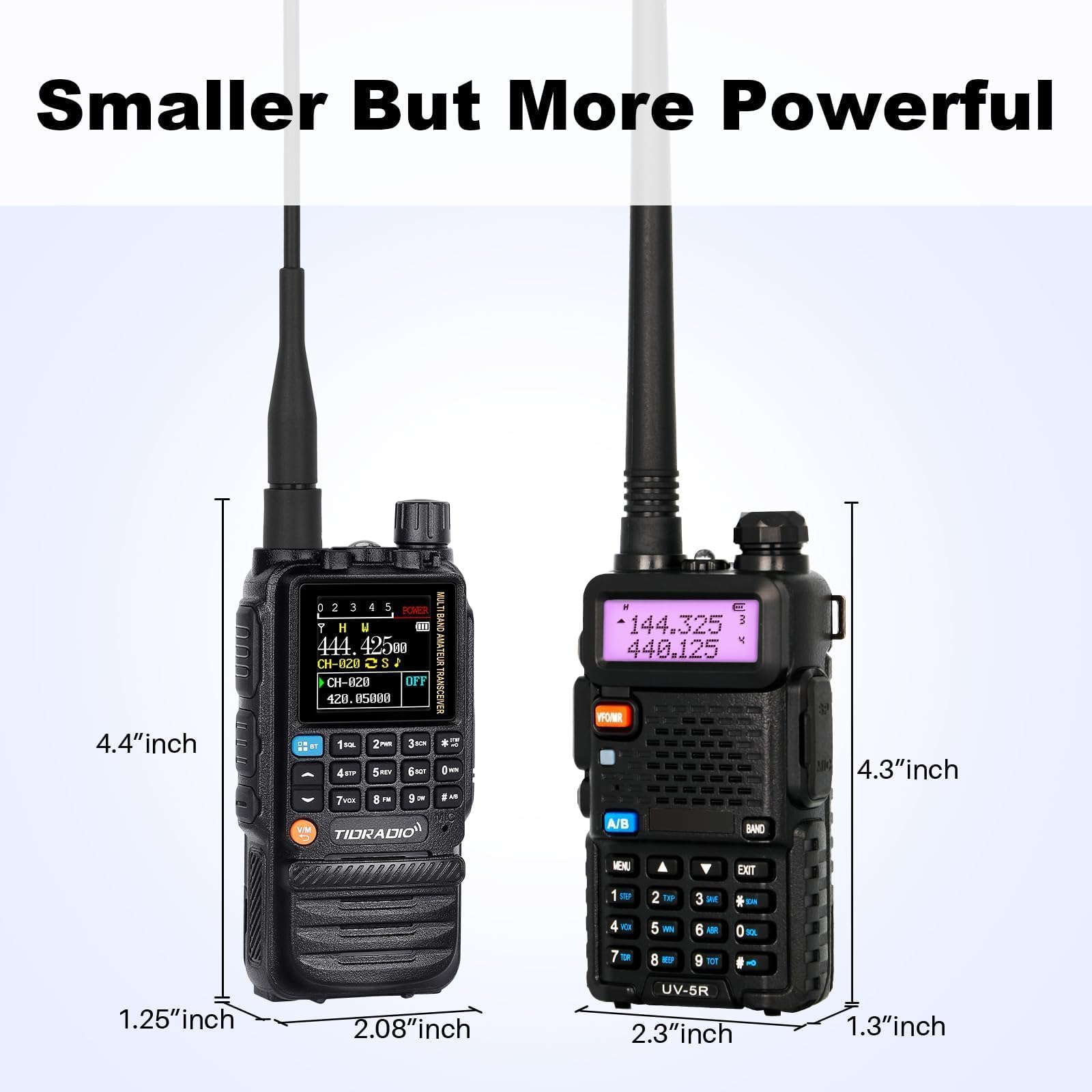 TIDRADIO TD-H3 8-Band Ham Radio Rechargeable Walkie Talkies - 2500mAh Long Range Two Way Radios with NOAA Weather Alerts, FM/AM, DTMF & Wireless Replication (2 Pack) - Perfect for Outdoor Adventures, Emergency Communication & Construction Sites