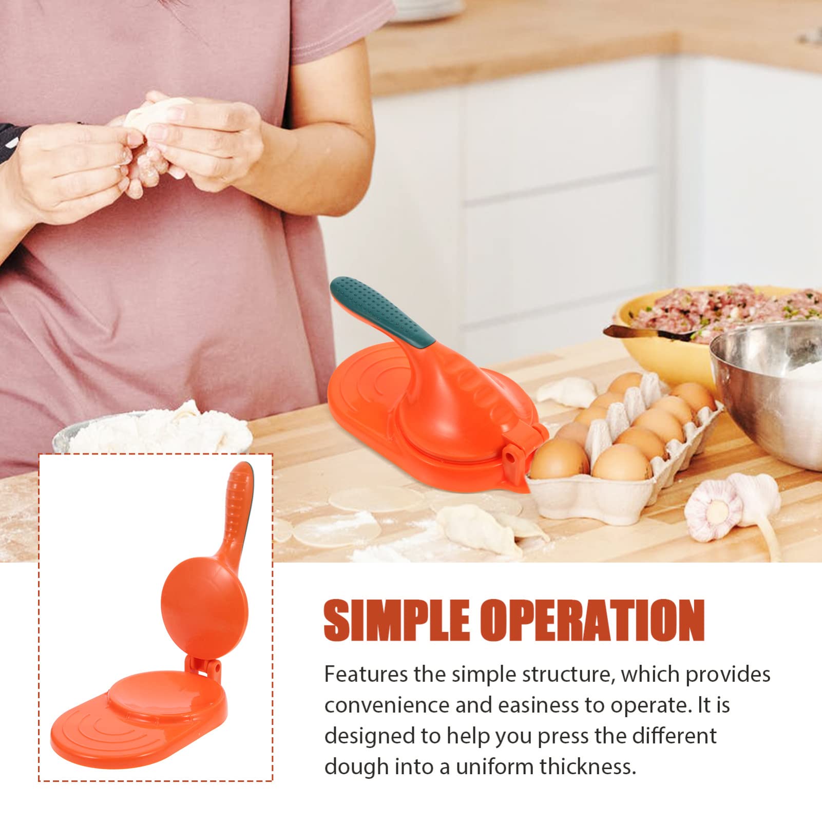 Hemoton Asian Dumpling Maker - Steamer Dumpling Moulds, Tortilla Press & Mini Pie Maker - Dough Presser & Salad Bowl Rotator - Perfect for Home Cooking, Asian Cuisine & Party Food Prep