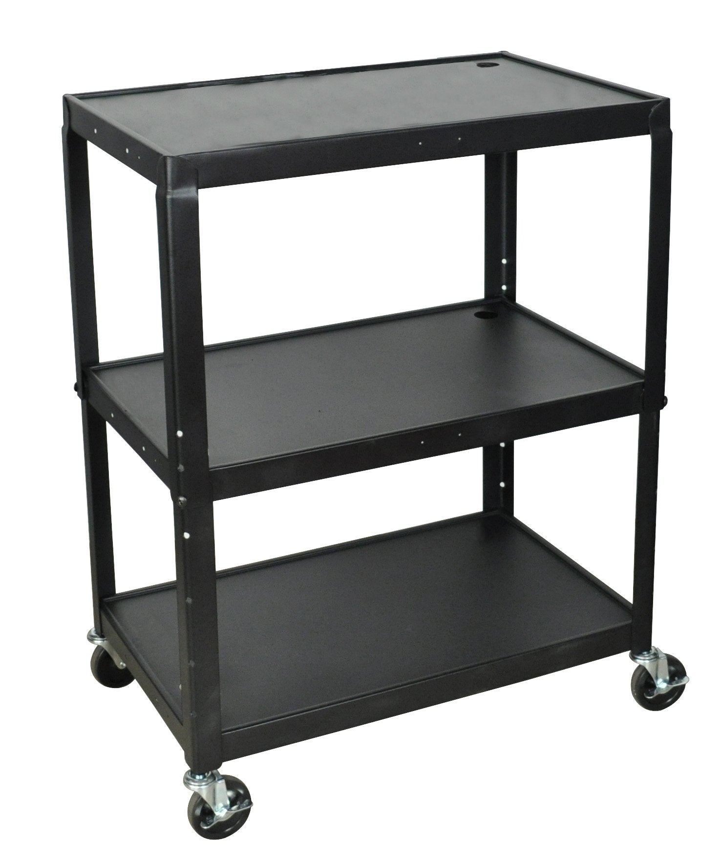 Luxor Extra Wide Adjustable Height Steel A/V Cart - Mobile Media Stand for Classrooms, Offices & Home Theaters