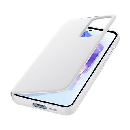 Samsung Galaxy A55 5G Smart View Wallet Case - White (EF-ZA556CWEGWW) | Protective Cover with Card Slots & Clear View Window | Perfect for Work, Travel & Everyday Use