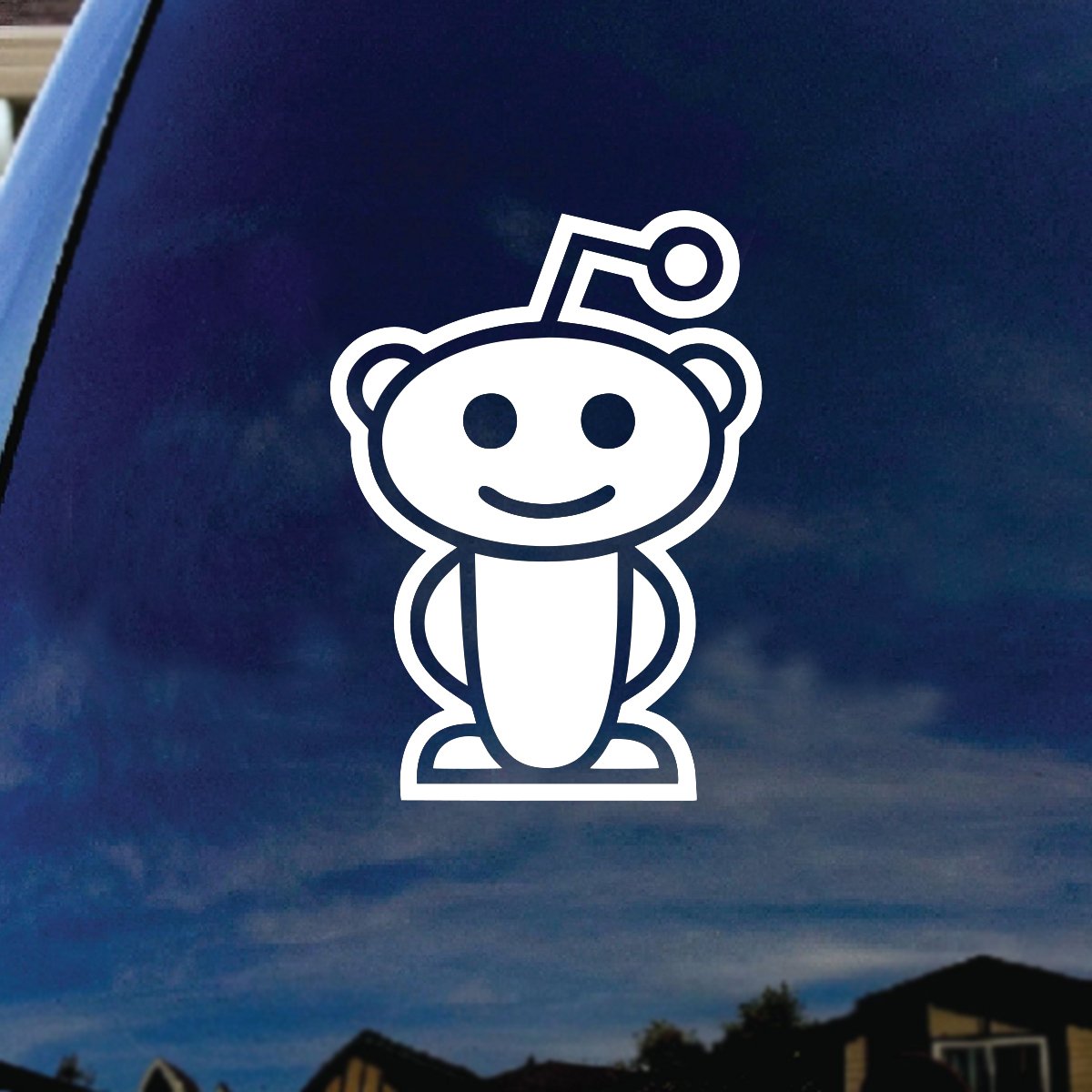 Alien Car & Truck Laptop Vinyl Sticker Decal 4 Inch - White Waterproof Decal for Laptops, Cars, Trucks, Notebooks & DIY Projects