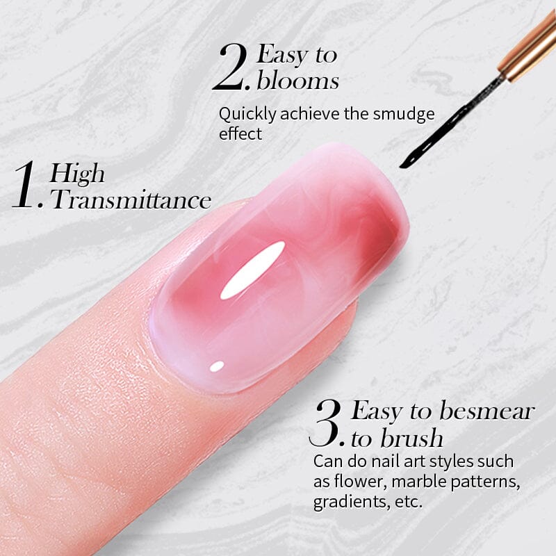 10ml Watercolor Nail Gel Polish - Long Lasting UV/LED Soak Off Gel for Nail Art, Manicure & Pedicure - Perfect for Home Salon, DIY Nail Designs & Professional Use