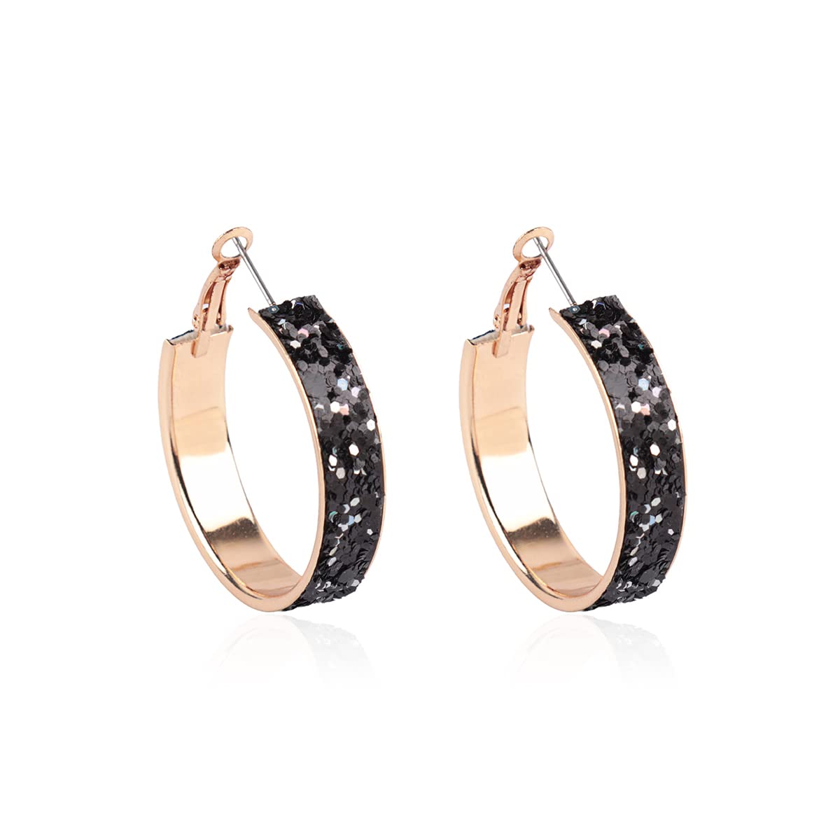 Sparkly Cubic Jewel Geometric Statement Hoop Earrings - Bling Crystal Rhinestone Glitter Hexagon Round Hoops for Women | Elegant Party, Wedding, Prom & Evening Wear Accessories