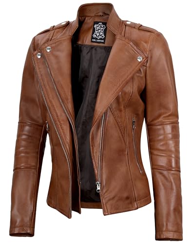 Monica - Brown Leather Jacket Women