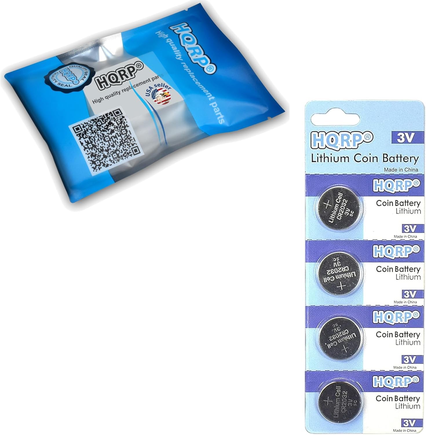 HQRP 4-Pack Lithium Batteries for Care Touch Blood Glucose Meter - Long-Lasting Power Supply for Diabetes Testing at Home & Travel