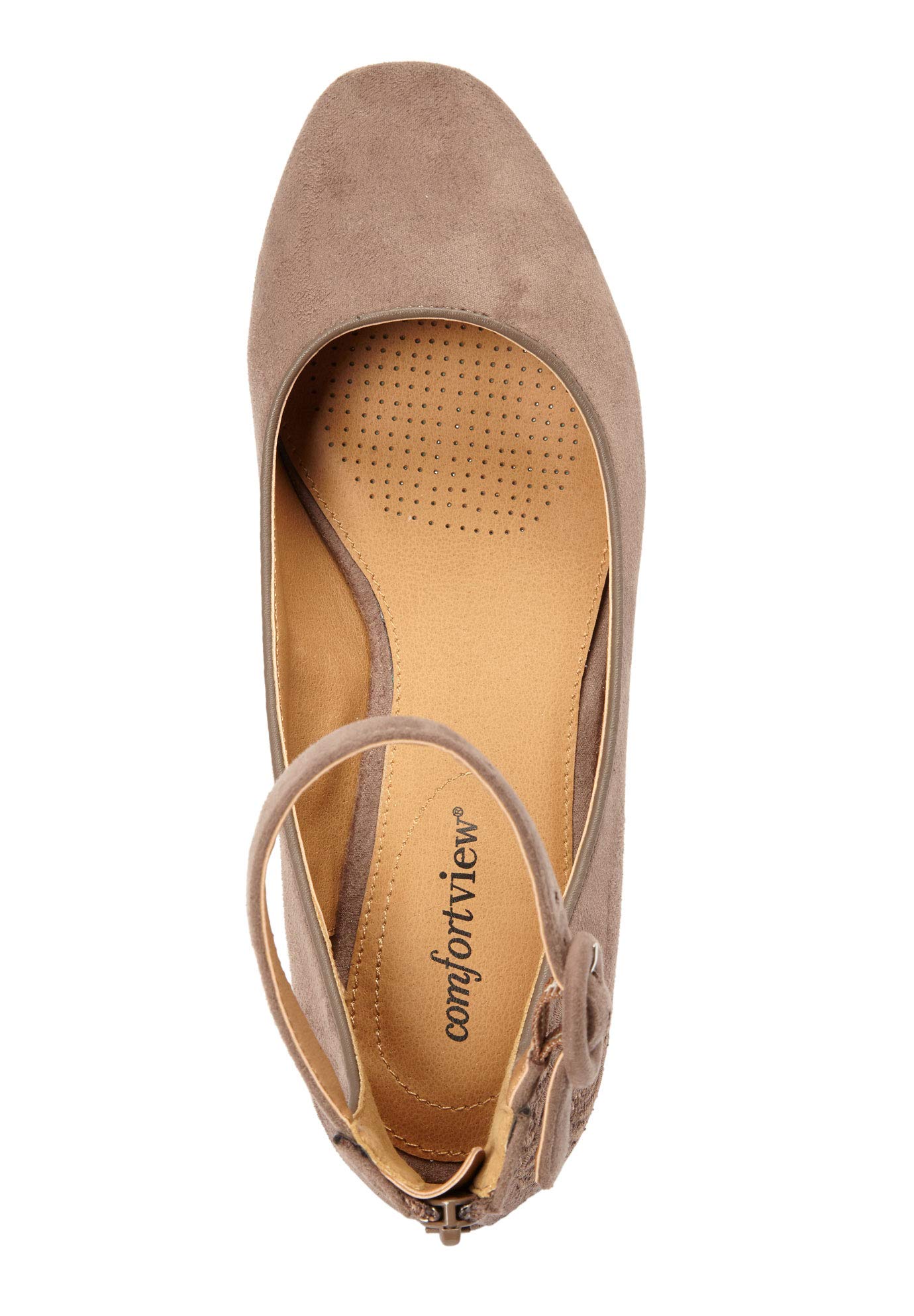 Comfortview Women's Wide Width The Pixie Pump - Comfortable Low Heel Dress Shoes for Work, Office & Formal Occasions