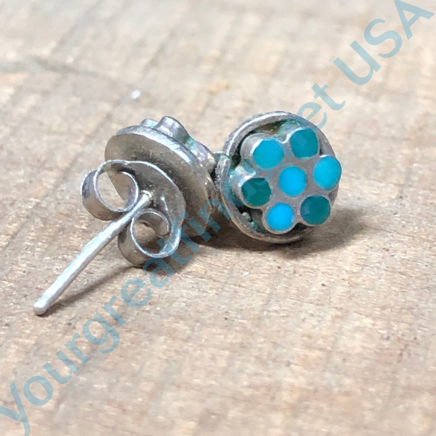 Authentic Zuni Sterling Silver Dotted Pierced Post Stud Earrings - Handmade Native American Jewelry for Women, Gift for Her, Perfect for Weddings & Special Occasions