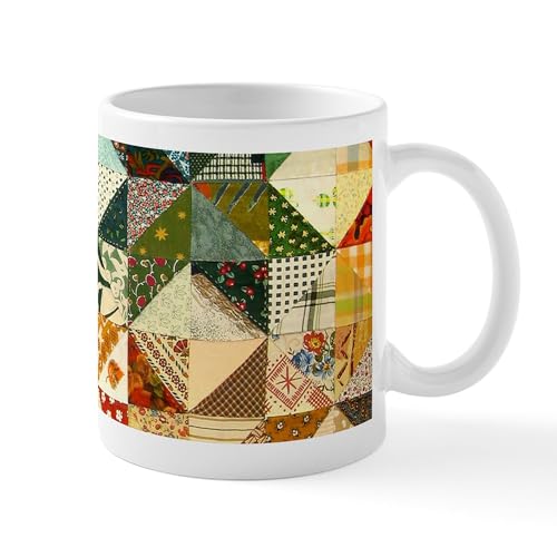 White - Fun Patchwork Quilt Mugs