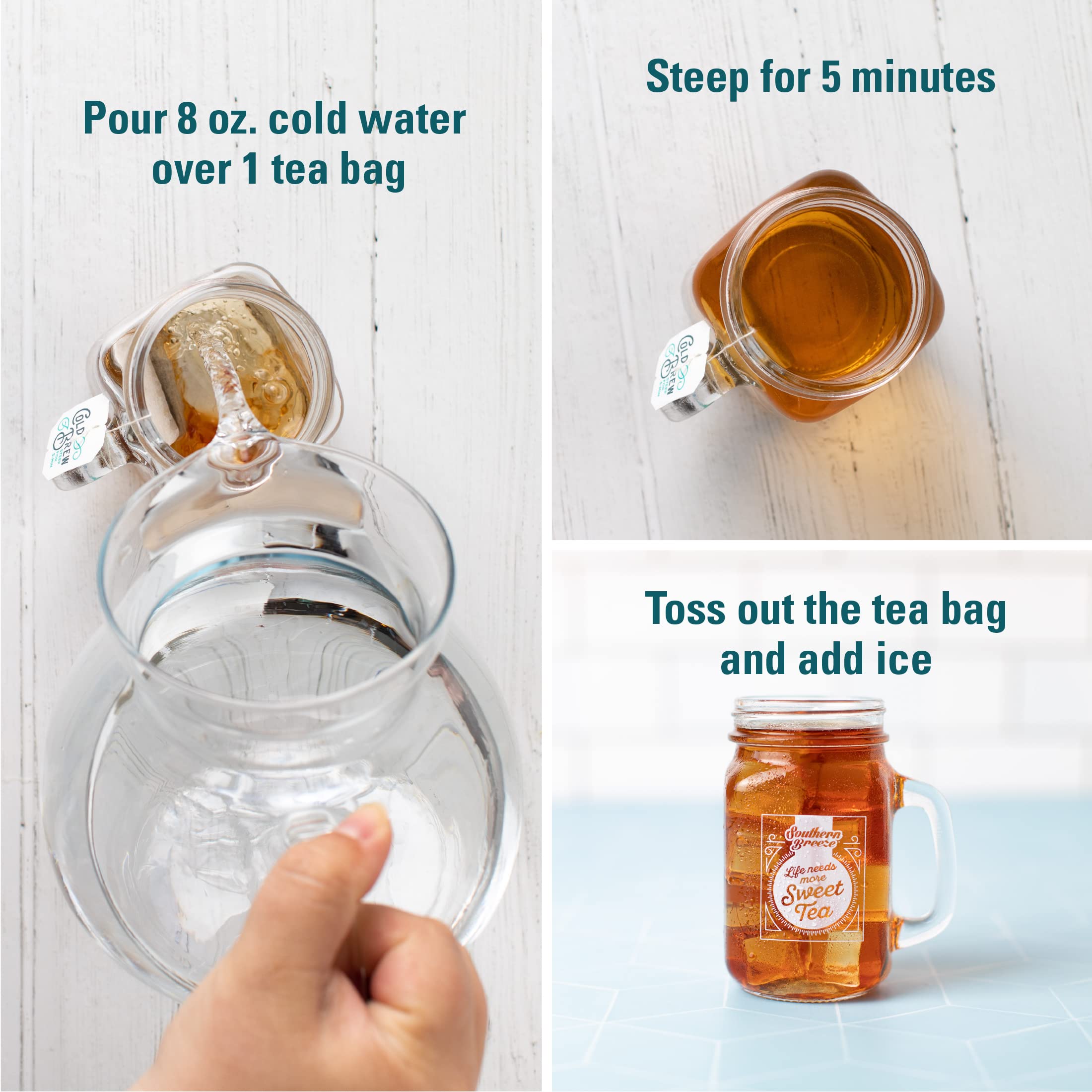Southern Breeze Cold Brew Sweet Tea - Blackberry Iced Tea with Premium Black Tea, Zero Carbs & Sugar Free, 20 Individually Wrapped Tea Bags - Refreshing Southern Sweet Tea for Summer, Picnics & Healthy Beverage Lovers