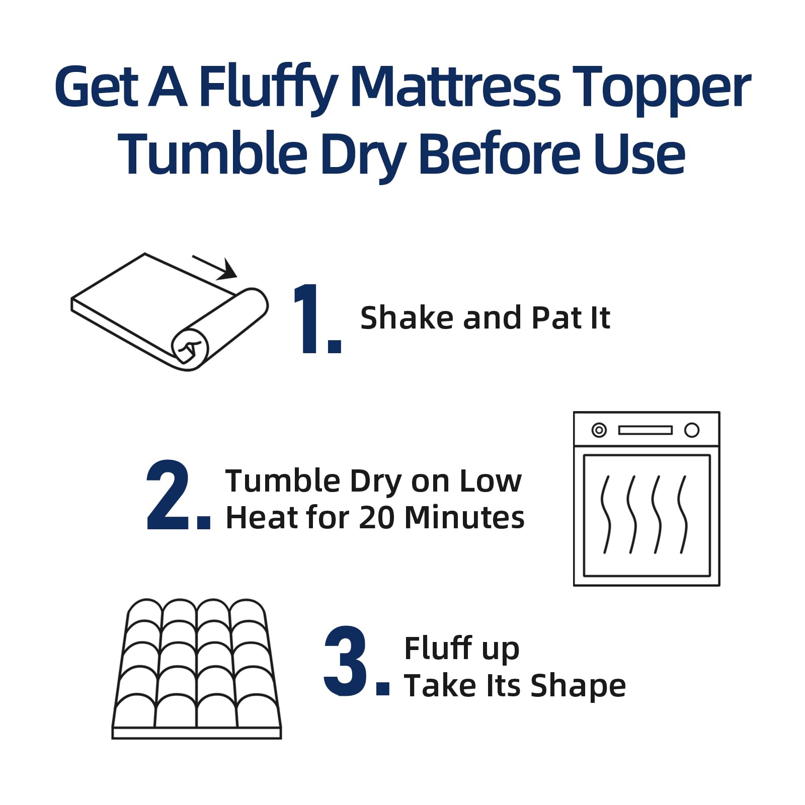 California King Mattress Topper for Back Pain Relief - Extra Thick Plush Pillow Top with Deep Elastic Pocket - White Luxury Bedding for Better Sleep & Pressure Relief